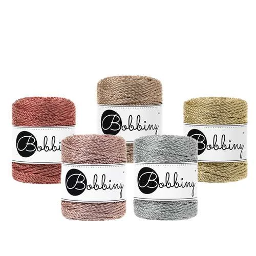 Bobbiny | 3 Ply Metallic Macramé Cord — 50 Metres 1 Bobbiny | 3 Ply Metallic Macramé Cord — 50 Metres