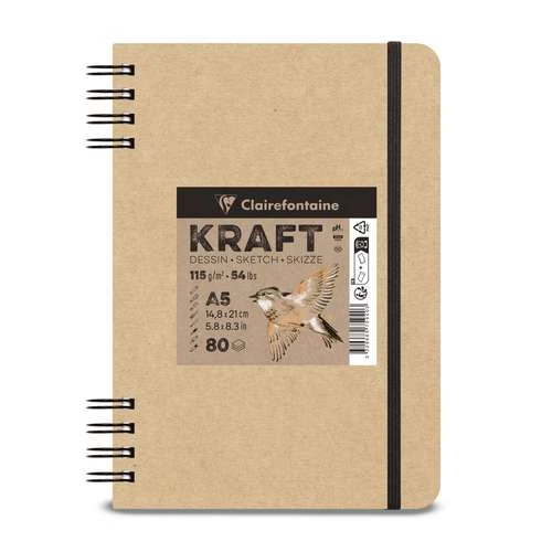 Clairefontaine | Kraft Natural Sketchbooks — Double Spiral 2 Clairefontaine | Kraft Natural Sketchbooks — Double Spiral - Image 2