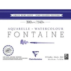 Clairefontaine Fontaine Semi- Glazed Watercolour Paper -Art Supply Sales ClairefontaineFontaineSemi GlazedWatercolourPaper 5