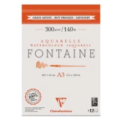 Clairefontaine Fontaine Watercolour Paper 300gsm -Art Supply Sales ClairefontaineFontaineWatercolourPaper300gsm 4