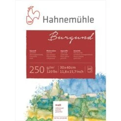 Hahnemuehle Hand-Made Burgundy Watercolour Block, 20 Sheets, 250gsm 9 Hahnemuehle Hand-Made Burgundy Watercolour Block, 20 Sheets, 250gsm -Art Supply Sales HahnemuehleHand MadeBurgundyWatercolourBlock2C20sheets2C250gsm 3
