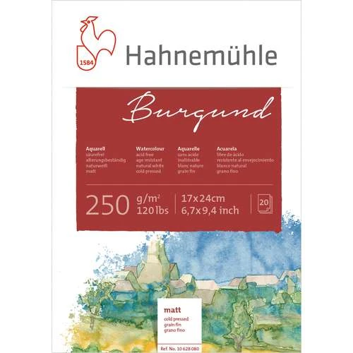 Hahnemuehle Hand-Made Burgundy Watercolour Block, 20 Sheets, 250gsm 1 Hahnemuehle Hand-Made Burgundy Watercolour Block, 20 Sheets, 250gsm