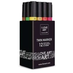 I LOVE ART | Twin Marker Sets — 12 Pens -Art Supply Sales ILOVEART7CTwinMarkerSetsE2809412pens 2