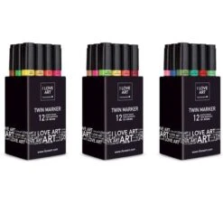 I LOVE ART | Twin Marker Sets — 12 Pens