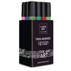 I LOVE ART | Twin Marker Sets — 12 Pens -Art Supply Sales ILOVEART7CTwinMarkerSetsE2809412pens 3