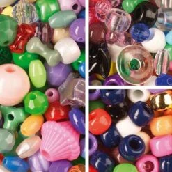 Packs Of Multicoloured Plastic Beads