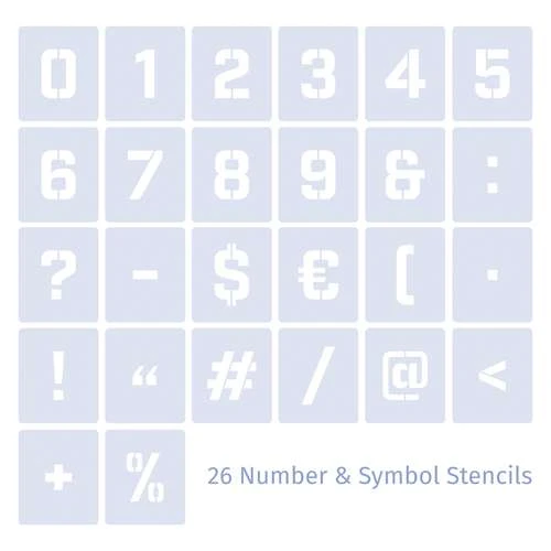 Qbix Number And Symbol Stencils 1 Qbix Number And Symbol Stencils