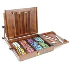 Sienna Pochade Wooden Special Pastel Box -Art Supply Sales SiennaPochadeWoodenSpecialPastelBox 3