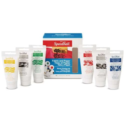 Speedball® | Fabric & Paper Block Printing Ink — 6 X 37 Ml Tubes 1 Speedball® | Fabric & Paper Block Printing Ink — 6 X 37 Ml Tubes