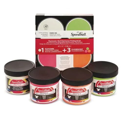 Speedball Glo N Dark/Fluorescent Screenprinting Fabric Ink Set 1 Speedball Glo N Dark/Fluorescent Screenprinting Fabric Ink Set