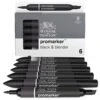 Winsor & Newton | Black Promarker™ Set — 6 Markers