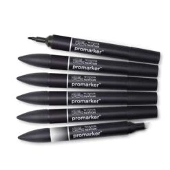 Winsor & Newton | Black Promarker™ Set — 6 Markers -Art Supply Sales Winsor26amp3BNewton7CBlackPromarkerE284A2SetE280946markers 2