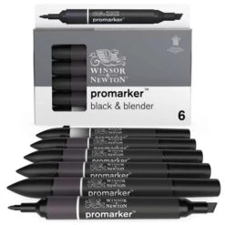 Winsor & Newton | Black Promarker™ Set — 6 Markers